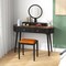 LED Lighted Vanity Table Set with Adjustable Mirror & Cushioned Stool